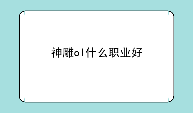 神雕ol什么职业好
