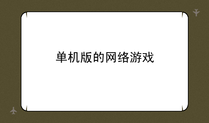 单机版的网络游戏