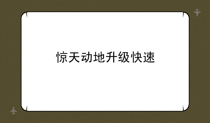 惊天动地升级快速