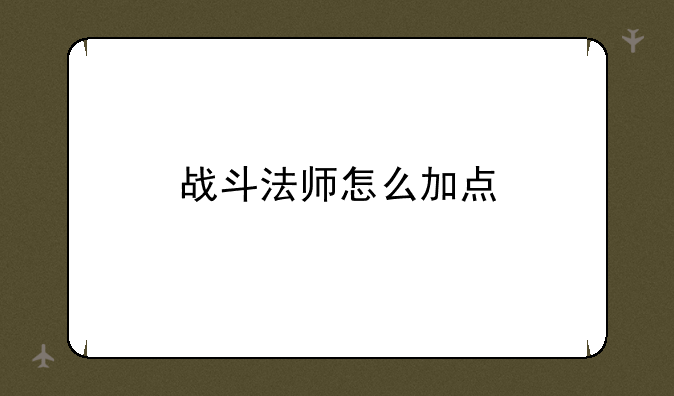 战斗法师怎么加点