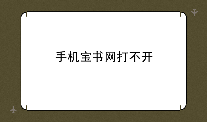 手机宝书网打不开