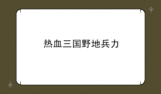 热血三国野地兵力