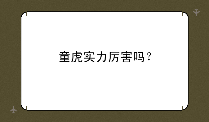 童虎实力厉害吗？