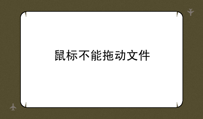 鼠标不能拖动文件