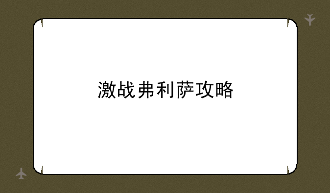 激战弗利萨攻略