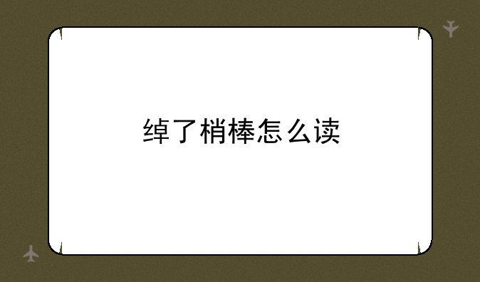 绰了梢棒怎么读