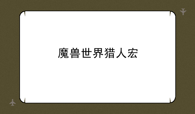 魔兽世界猎人宏