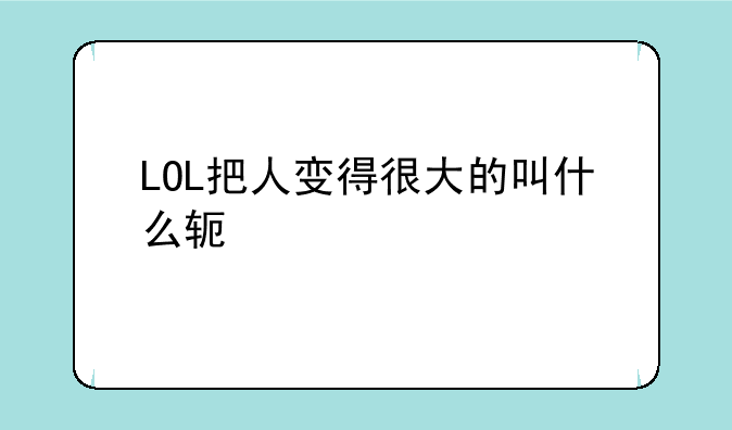 LOL把人变得很大的叫什么软件