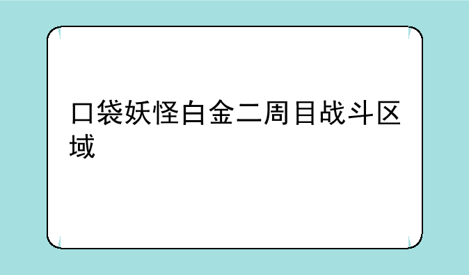 口袋妖怪白金二周目战斗区域