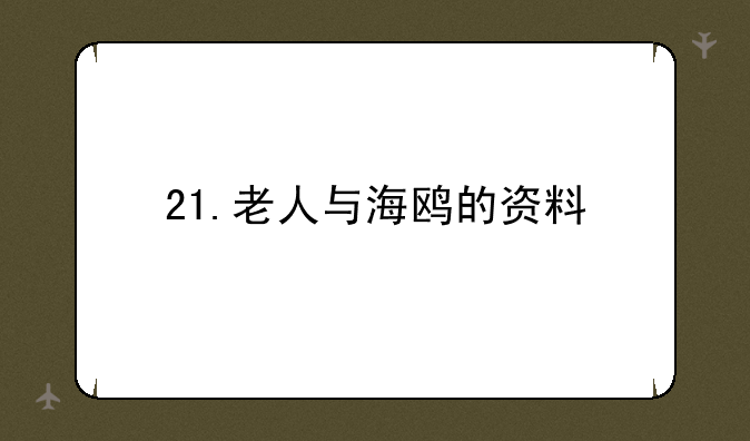21.老人与海鸥的资料