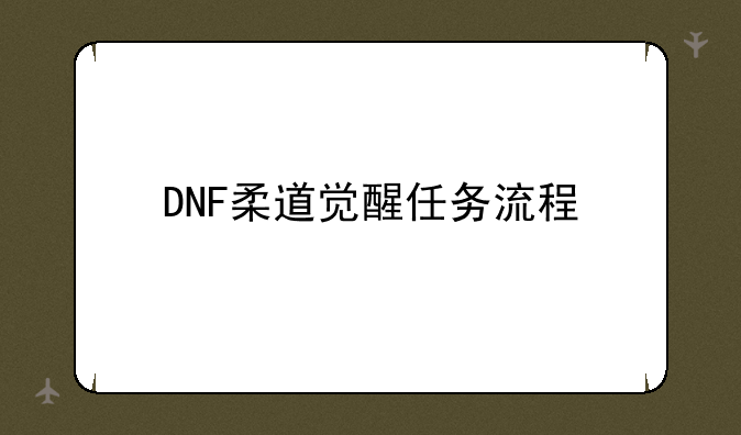 DNF柔道觉醒任务流程
