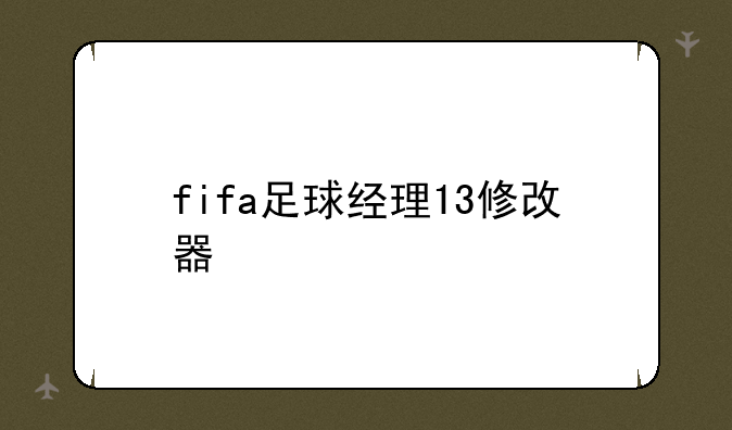 fifa足球经理13修改器