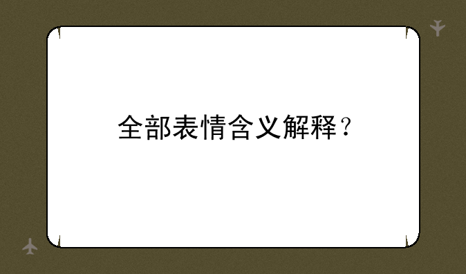 全部表情含义解释？