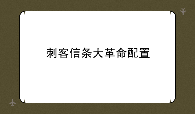 刺客信条大革命配置