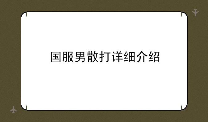 国服男散打详细介绍