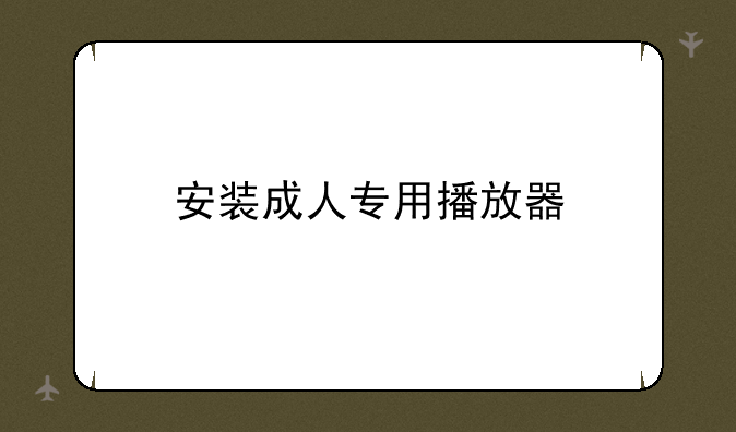 安装成人专用播放器