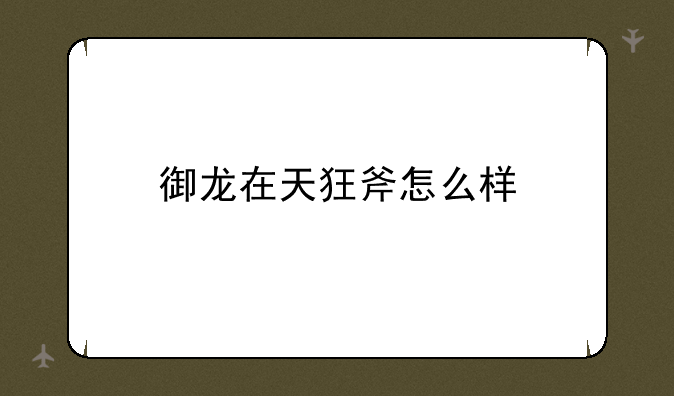 御龙在天狂斧怎么样