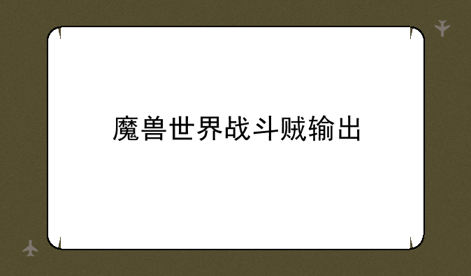 魔兽世界战斗贼输出