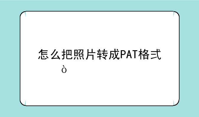 怎么把照片转成PAT格式？