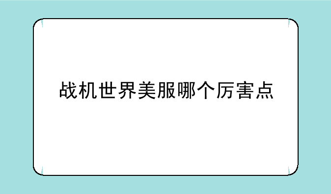 战机世界美服哪个厉害点