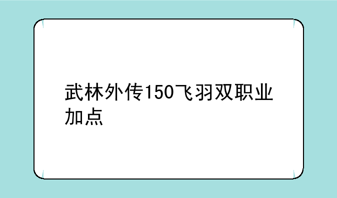 武林外传150飞羽双职业加点