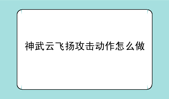 神武云飞扬攻击动作怎么做