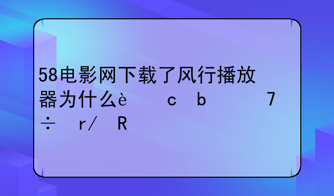 58电影网下载了风行播放器为什么还是不能看电影