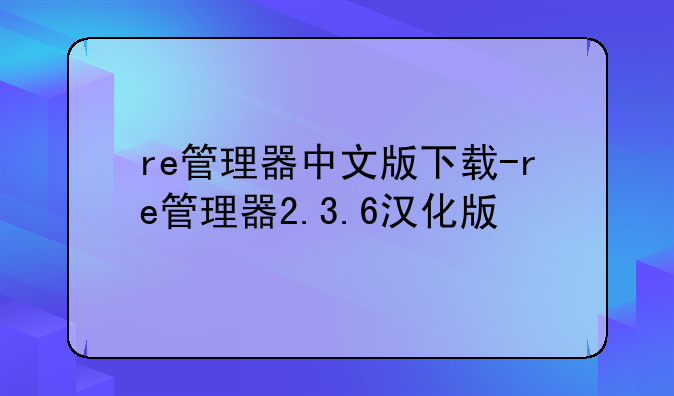 re管理器中文版下载-re管理器2.3.6汉化版