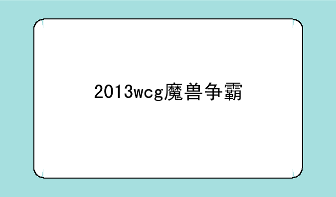 2013wcg魔兽争霸