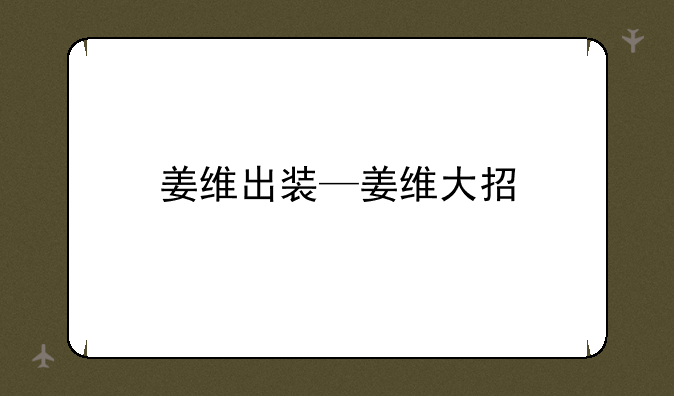 姜维出装—姜维大招