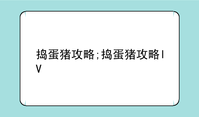 捣蛋猪攻略;捣蛋猪攻略lV